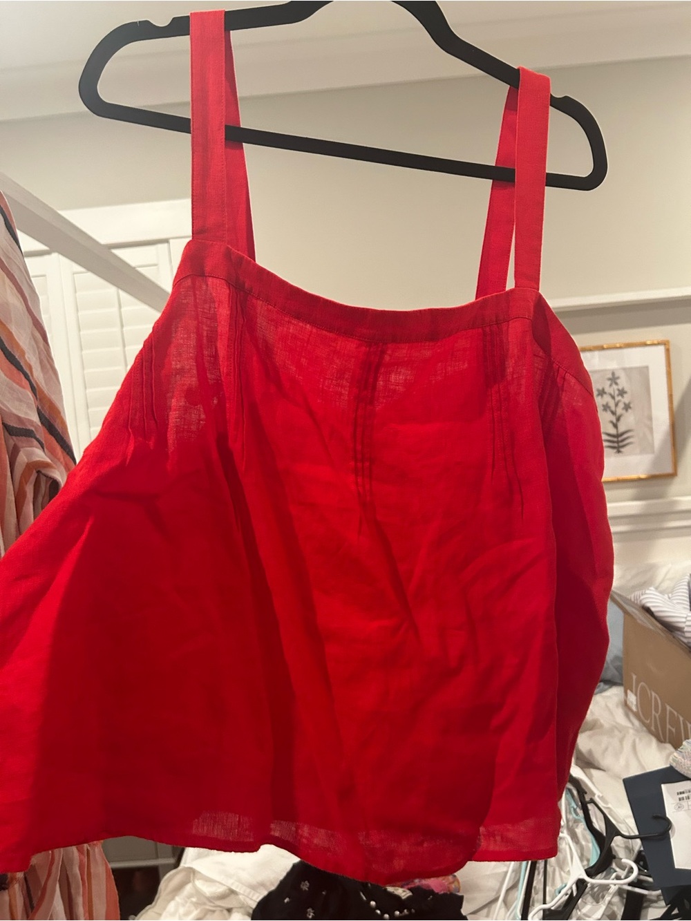 J. Crew Bright Red Sleeveless Linen Tank Top